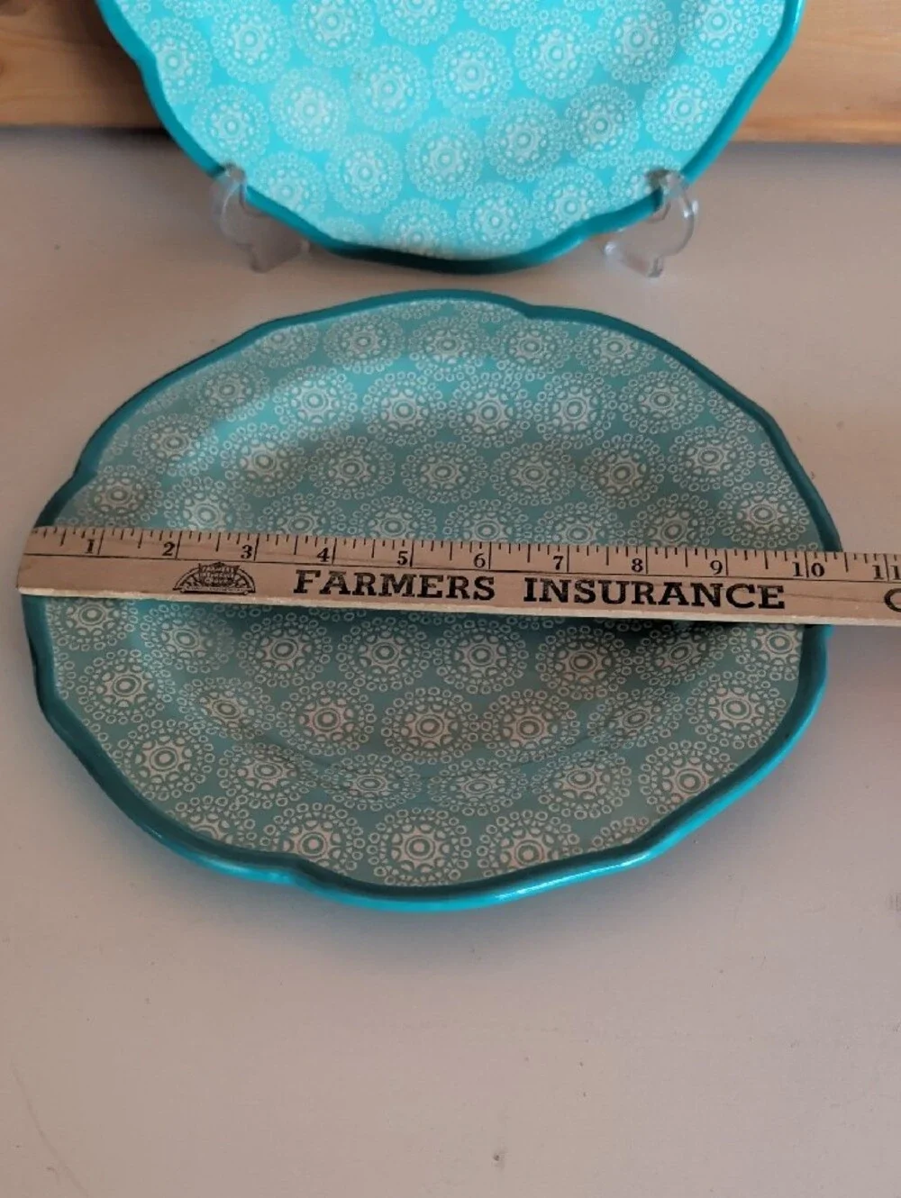 The Pioneer Woman, Turquoise Patterned Ceramic Dinner Plates - Set of 2🌟🌟🌟